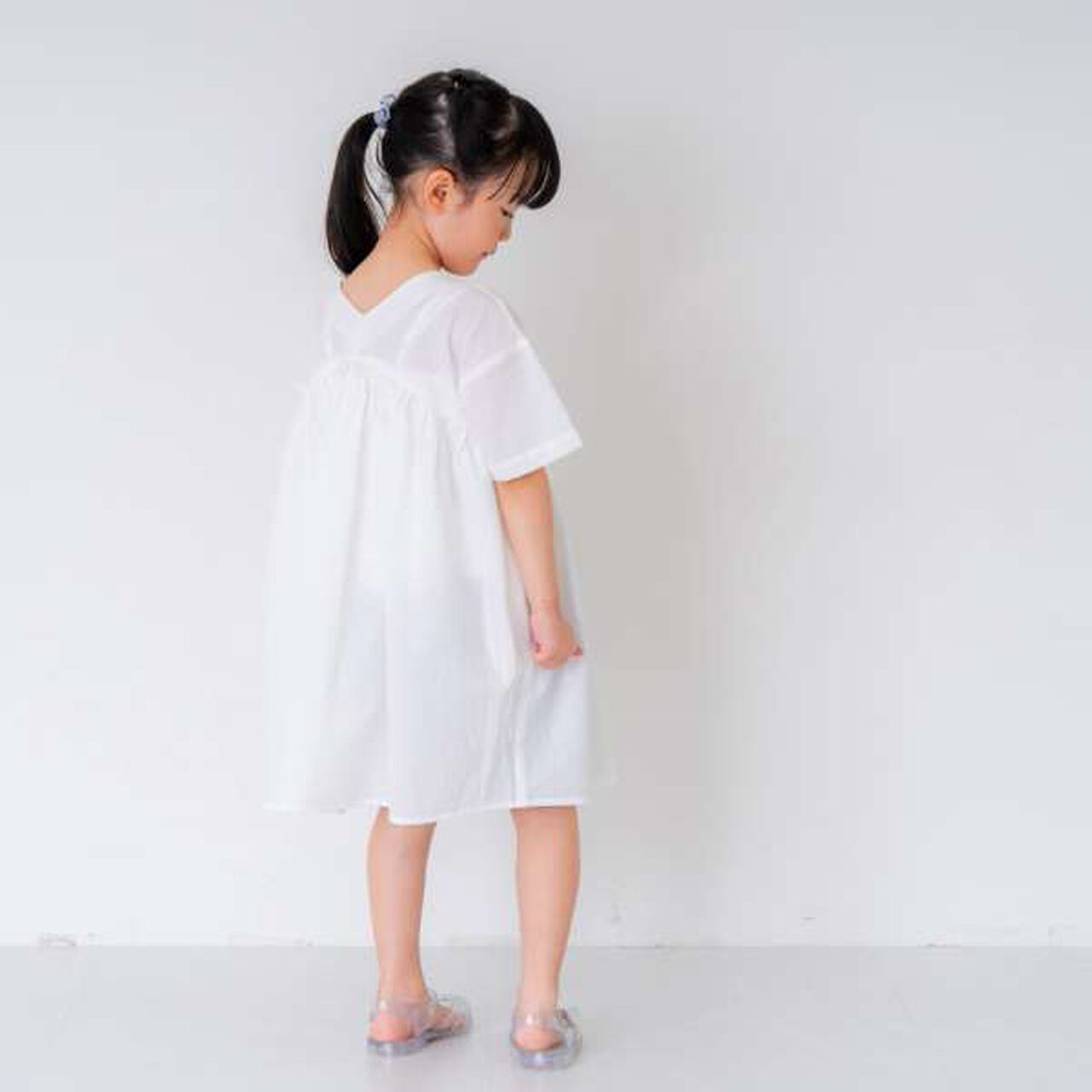 Boiled Gathered One-Piece Dress,Off white, large image number 12