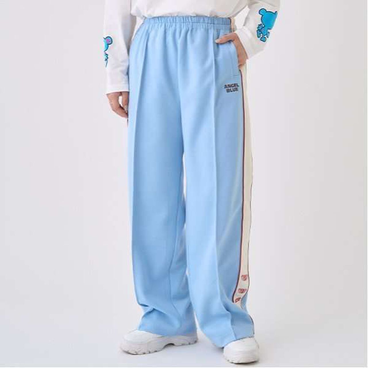 Mr. Nakamura Track Pants,Light blue, large image number 3