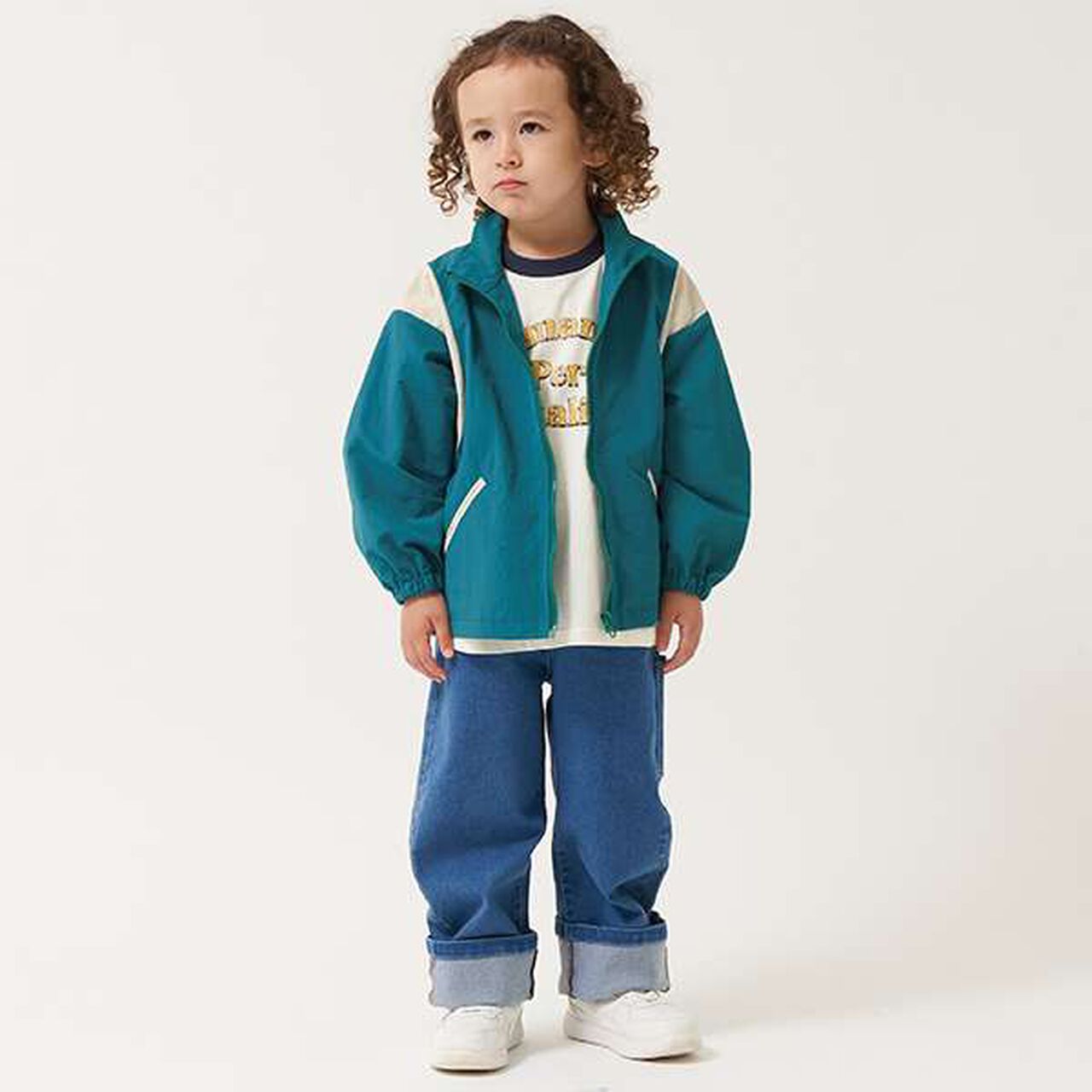 Water-Resistant Color Block Windbreaker,Deep red, large image number 14