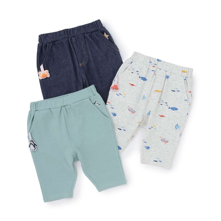 [Cool Touch] Marine Life 3/4 Leggings,Light blue, medium image number 22