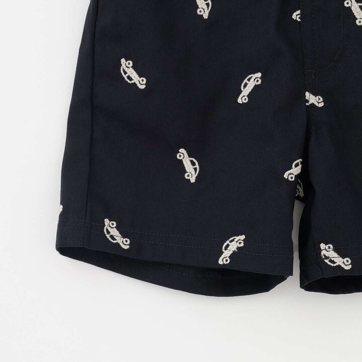 Embroidered Pattern Half Pants,Pearl white, medium image number 7