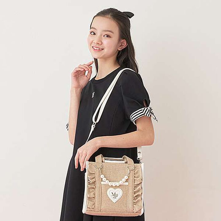 Frill Shoulder with Pearl Charm,Light blue, medium image number 6