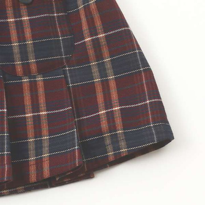 [Link] Check Pleated Skirt-Pants (Kids Size),Brown, medium image number 13