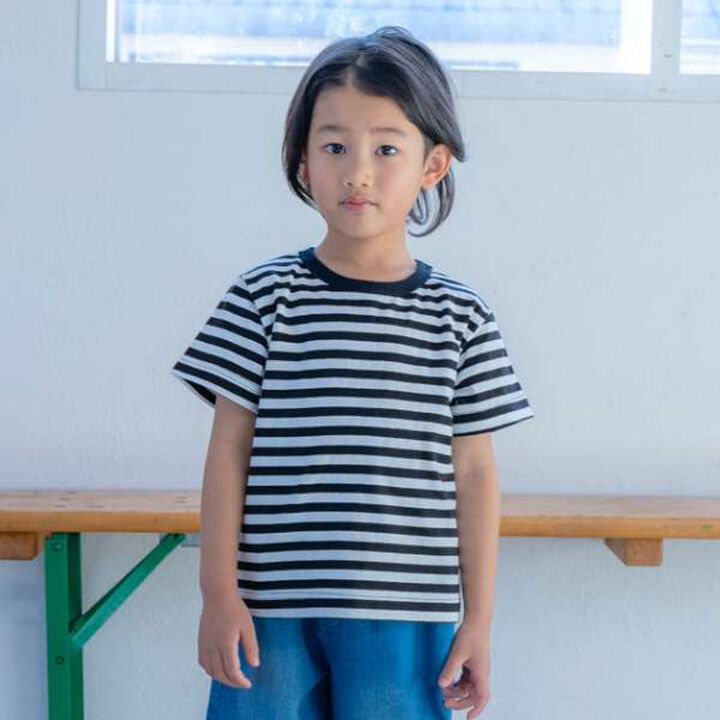 Daily Stripe Color Short Sleeve T-Shirt,Lemon yellow, medium image number 20