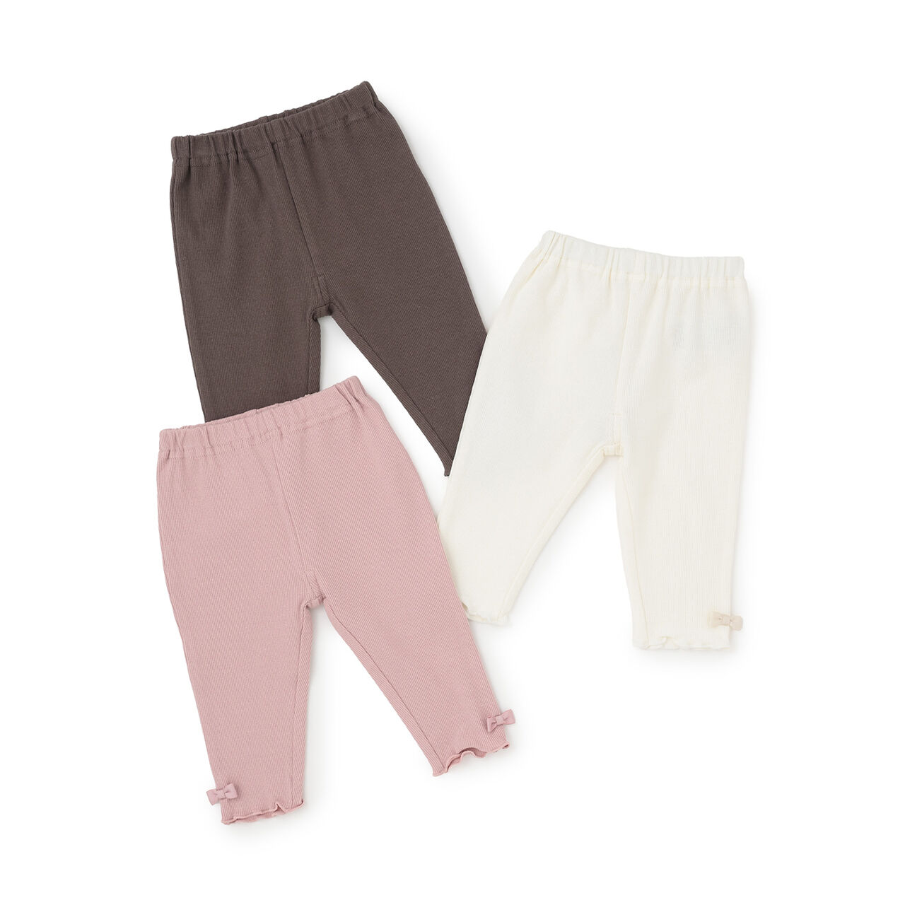 [Affordable] Hem Ribbon Leggings,Off white, large image number 8