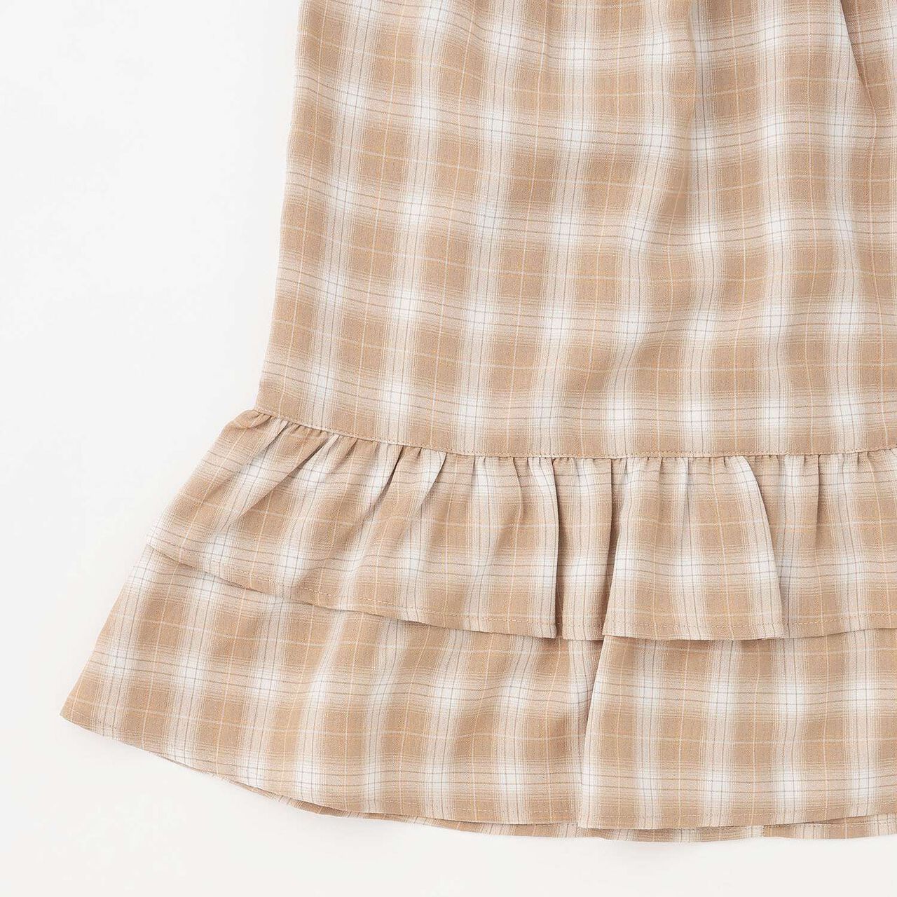 Gathered Checkered Tunic Dress,Orange, large image number 11