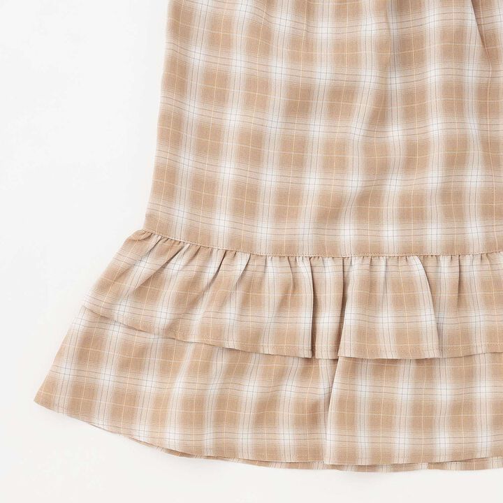 Gathered Checkered Tunic Dress,Orange, medium image number 11
