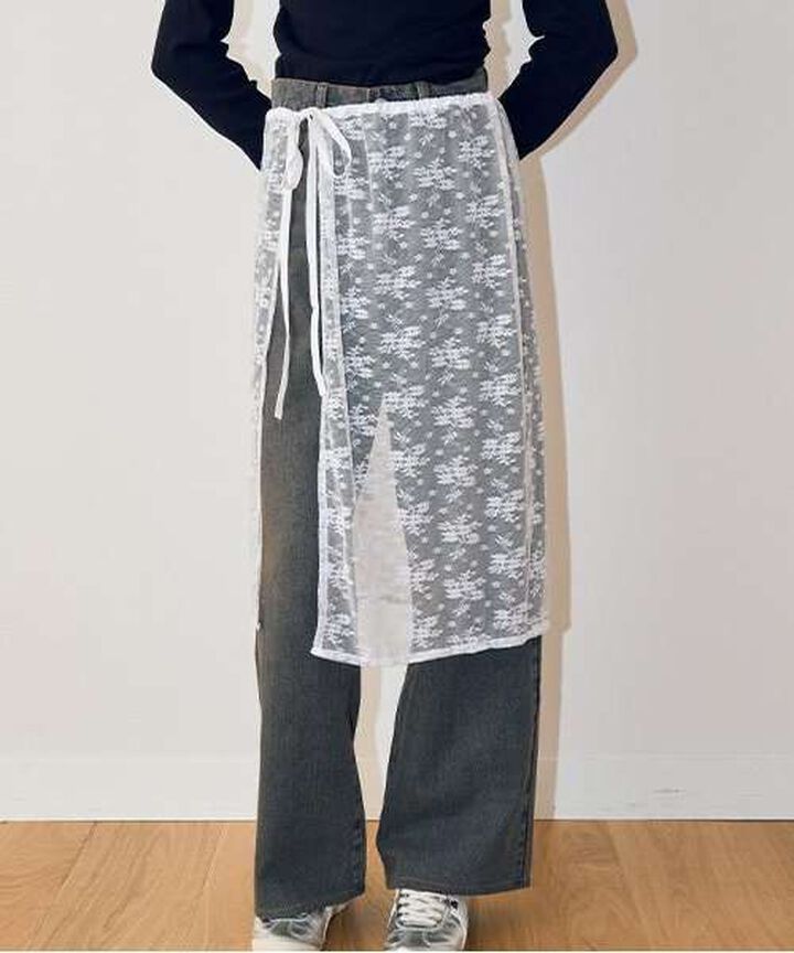 Lace Wrap Skirt,Ivory, medium image number 13