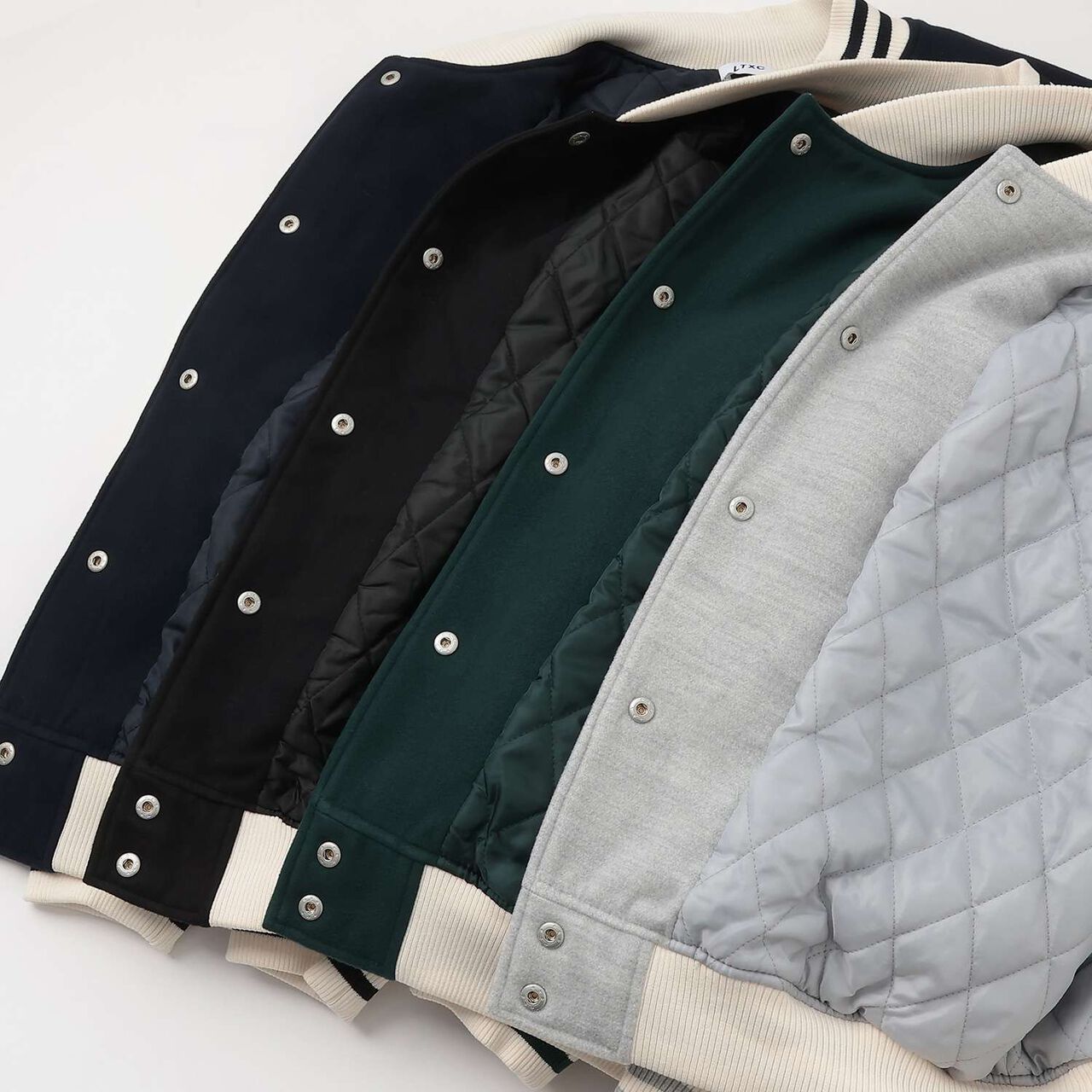 Reversible Quilted Varsity Jacket,Top gray, large image number 11