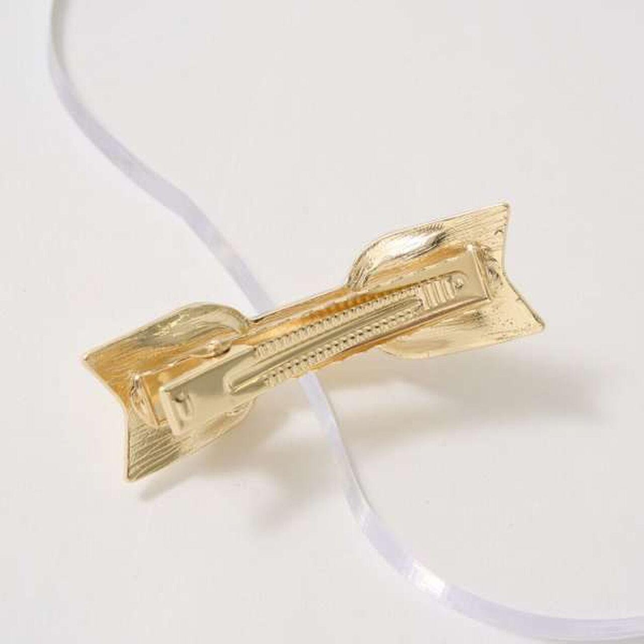 Ribbon-Shaped Hair Clip,Gold, large image number 6