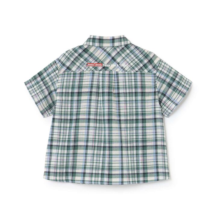 Train One-Point Checkered Short-Sleeve Shirt,Red, medium image number 1