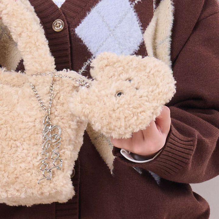 Animal Fur Pouch Charm,Black, medium image number 8