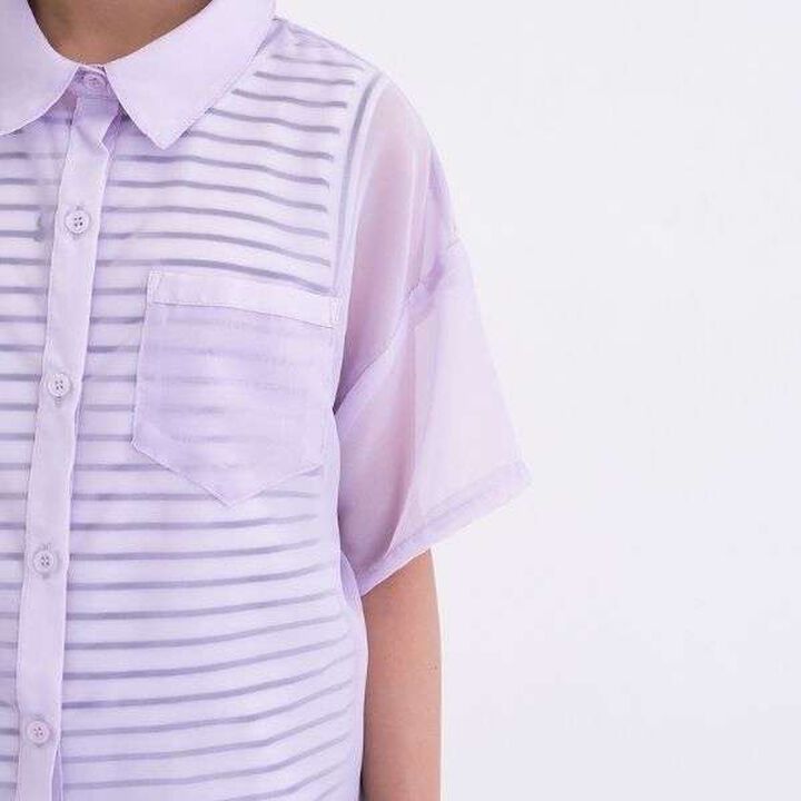 [3WAY] Short-Sleeve Sheer Shirt & Cool Sensation Tank Set,Lavender, medium image number 13