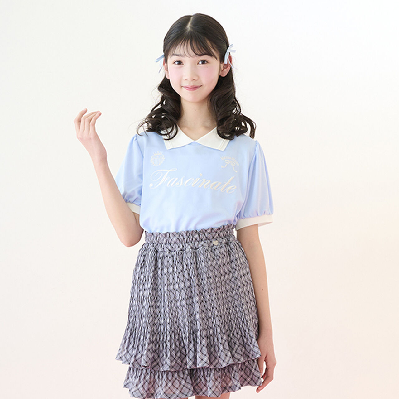 [UV Protection & Cool Touch] Collared Top,Sax blue, large image number 0