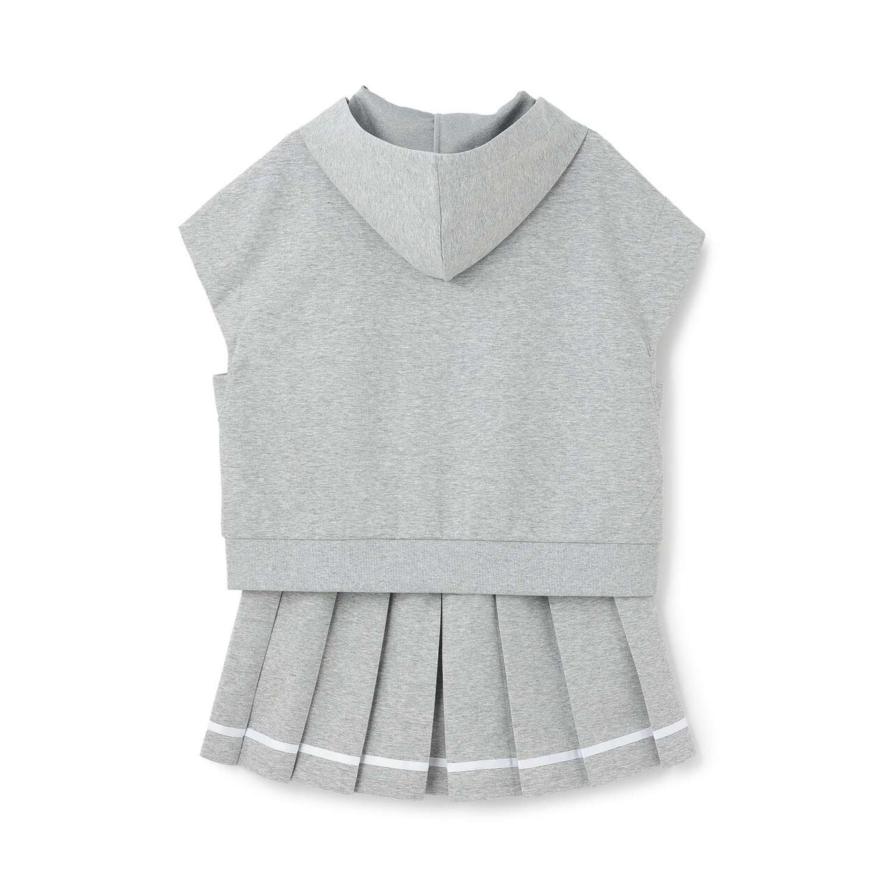 [Cool Touch] French Sleeve Parka Outfit Set,Top gray, large image number 7