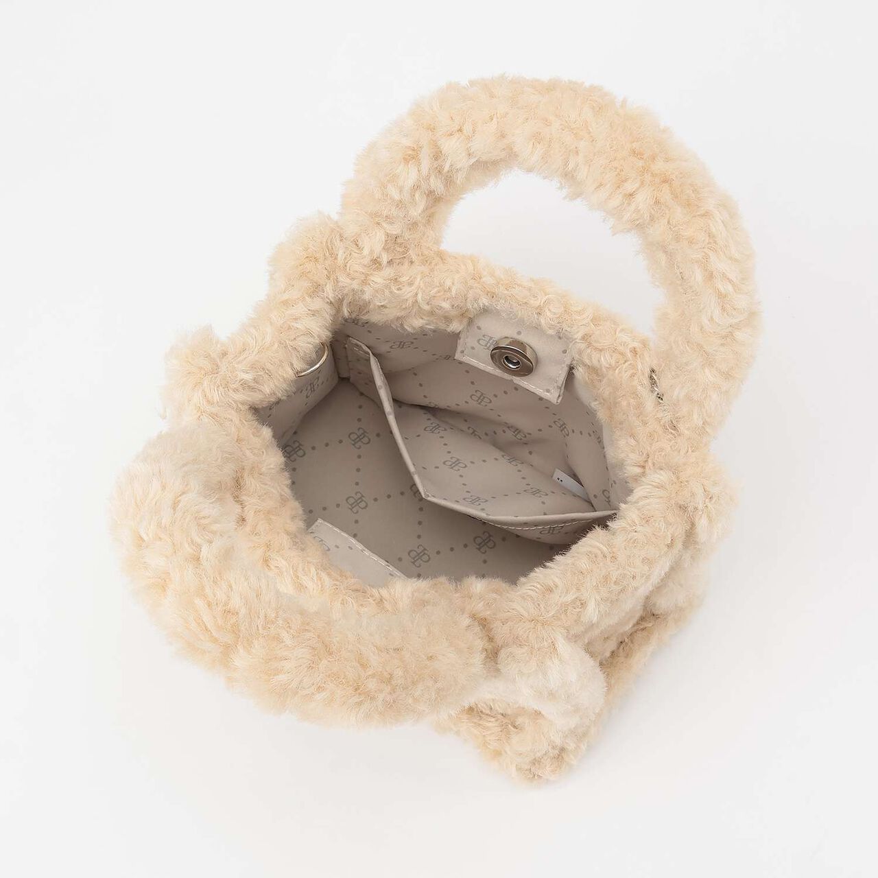 Boa Shoulder Bag with Charm,Ivory, large image number 6