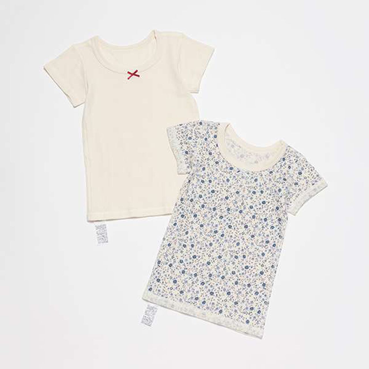 Organic Short Sleeve Undershirts 2-Pack,Pearl white, large image number 0