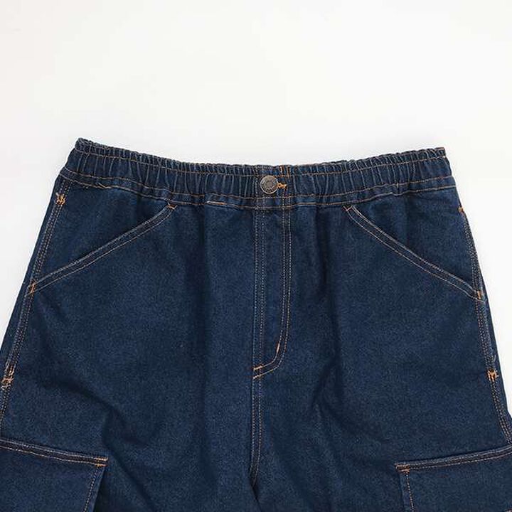 Cool Sensation Denim Half Cargo Pants,Deep blue, medium image number 2