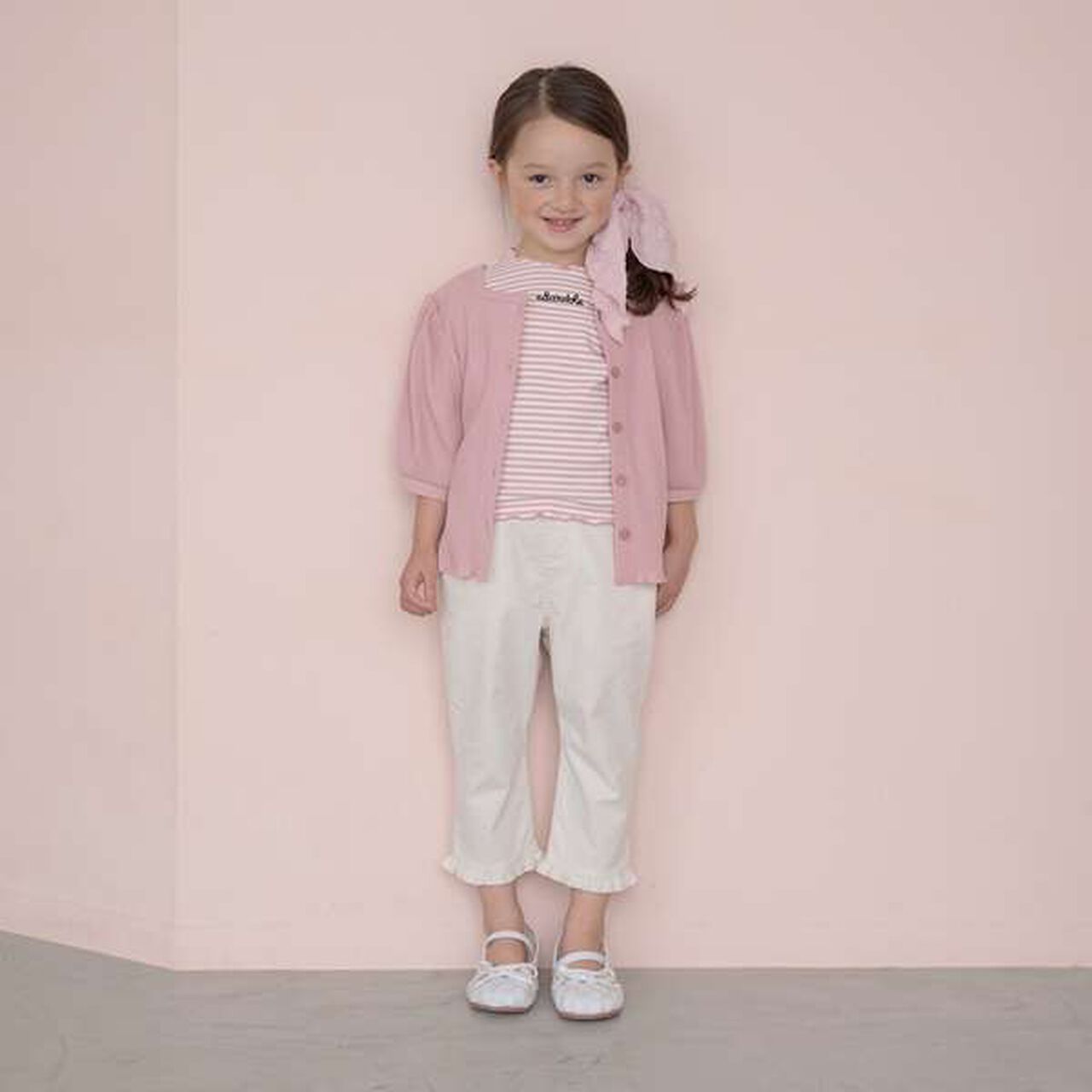 Chibi Frill Stretch Capri Pants,Ivory, large image number 4