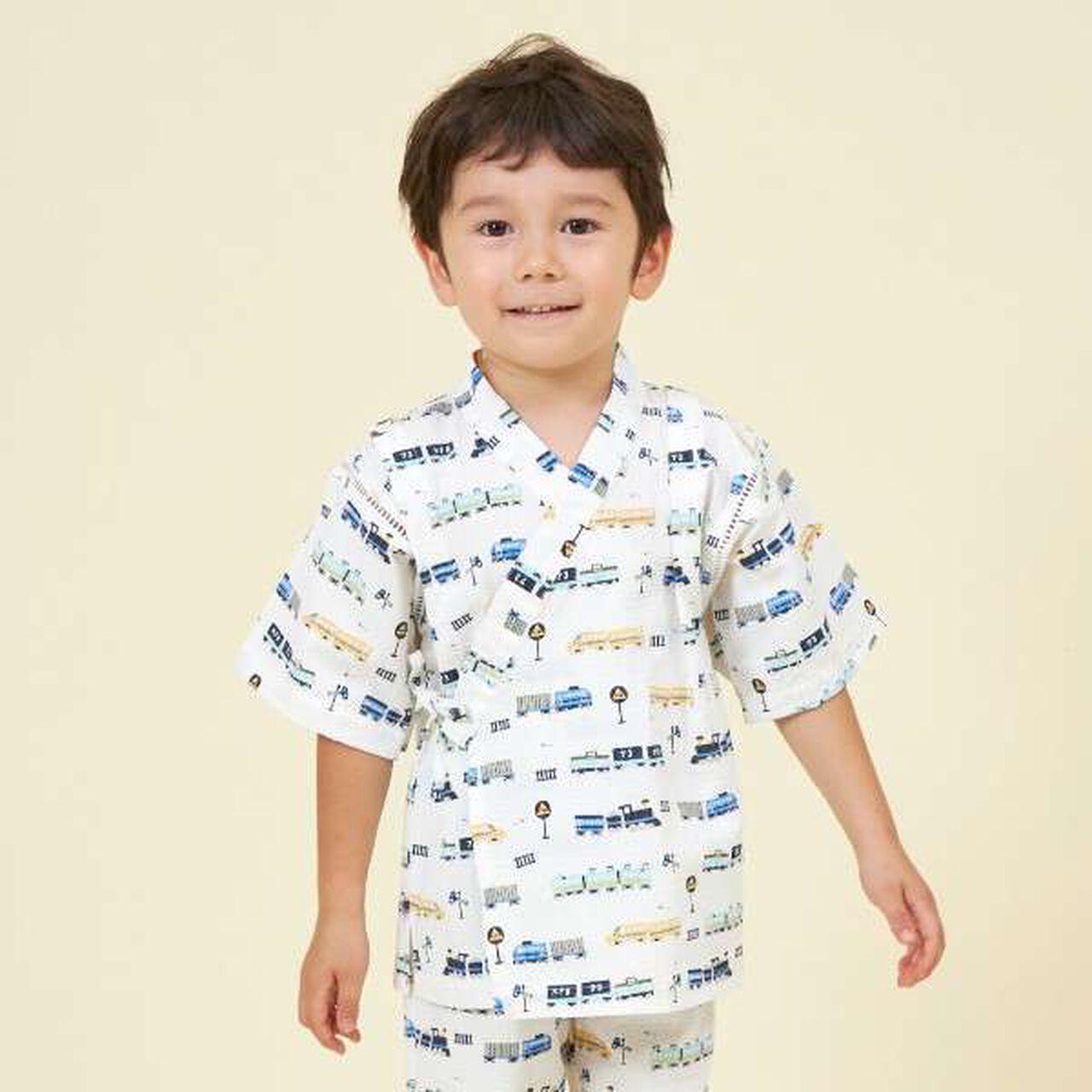 KP Boy Train Print Jinbei,White, large image number 8