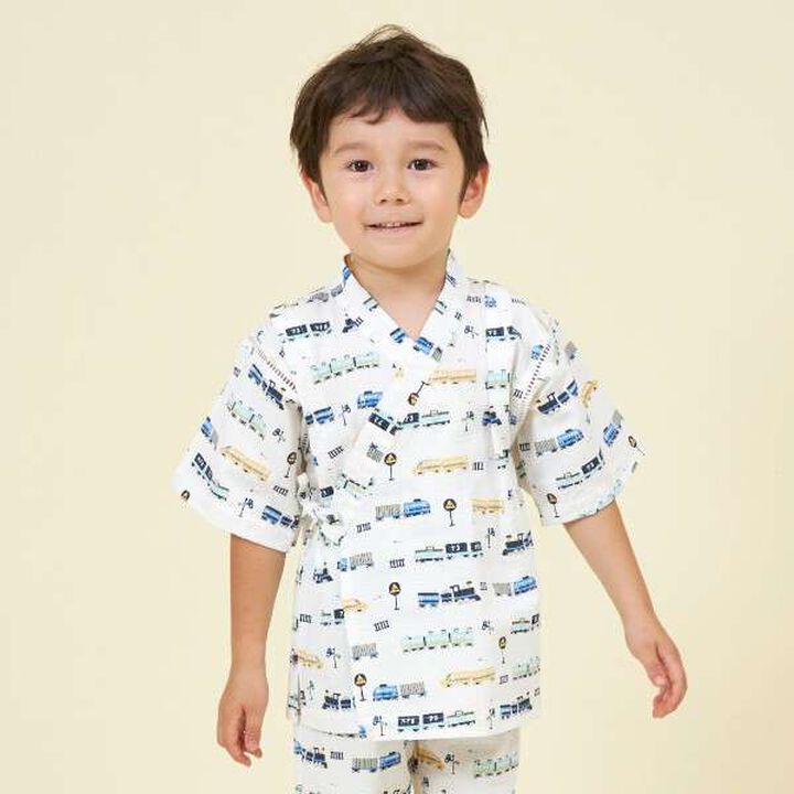 KP Boy Train Print Jinbei,White, medium image number 8