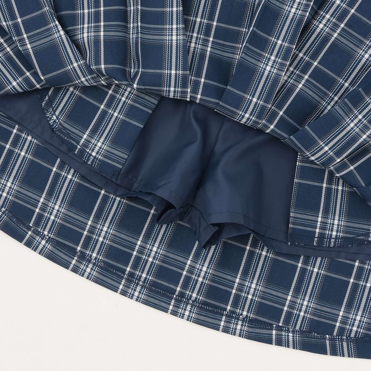 Checkered Front Pleated Skirt,Light beige, large image number 6