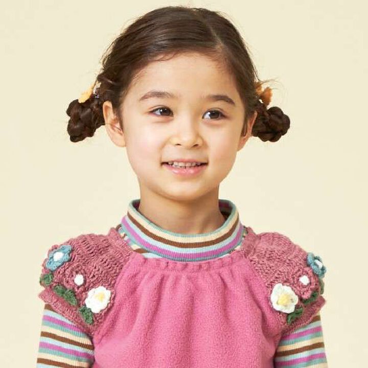 KP Knit Fleece Vest with Flower Sleeves (80-130),Lavender, medium image number 3