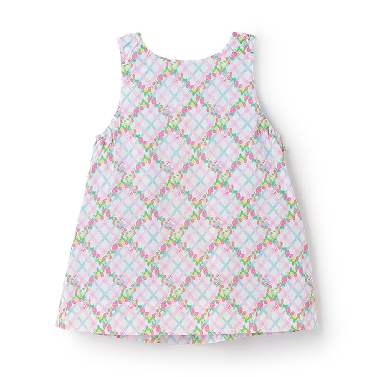 Strawberry Pattern Reversible Jumper Skirt,Sax blue, large image number 10