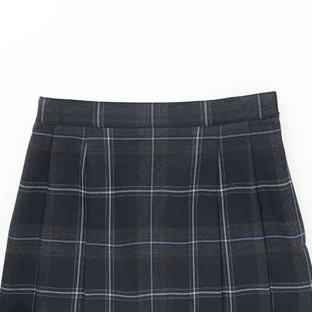 *Side Pleats Check Skirt*,Royal blue, large image number 2