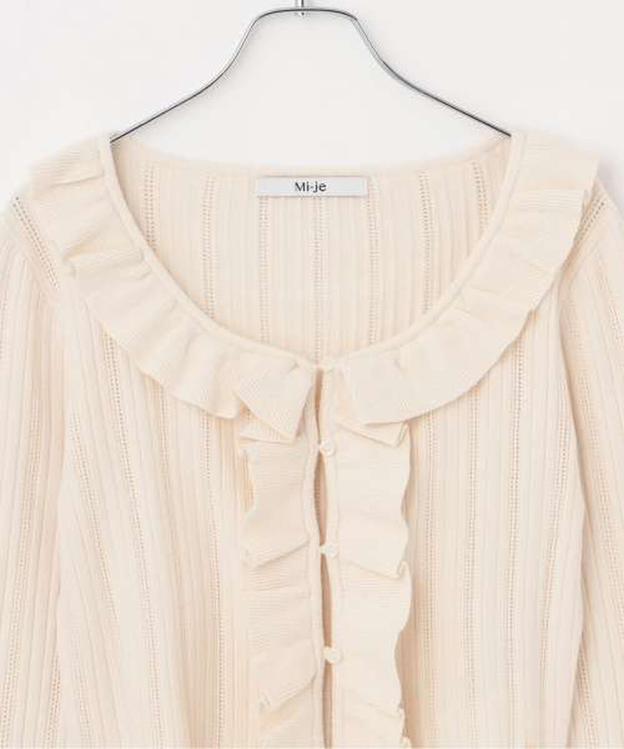 Many Frill Lace Cardigan,Ivory, large image number 8
