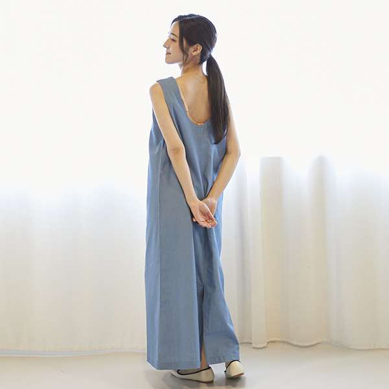 [Link] Sleeveless One-Piece Dress (Adult Size),Blue, large image number 8