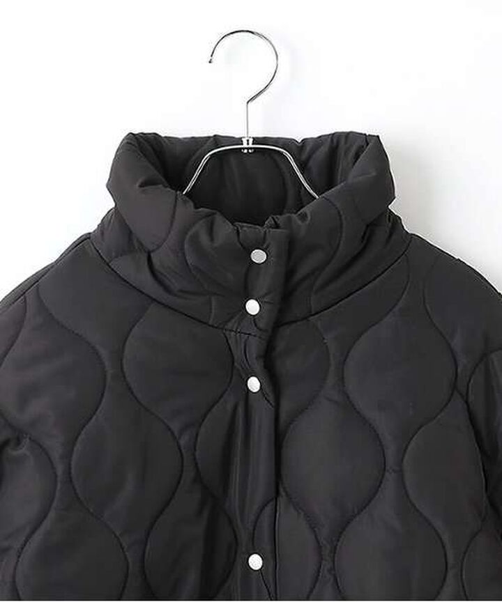 Quilted Bomber Jacket with Scarf,Ivory, medium image number 13