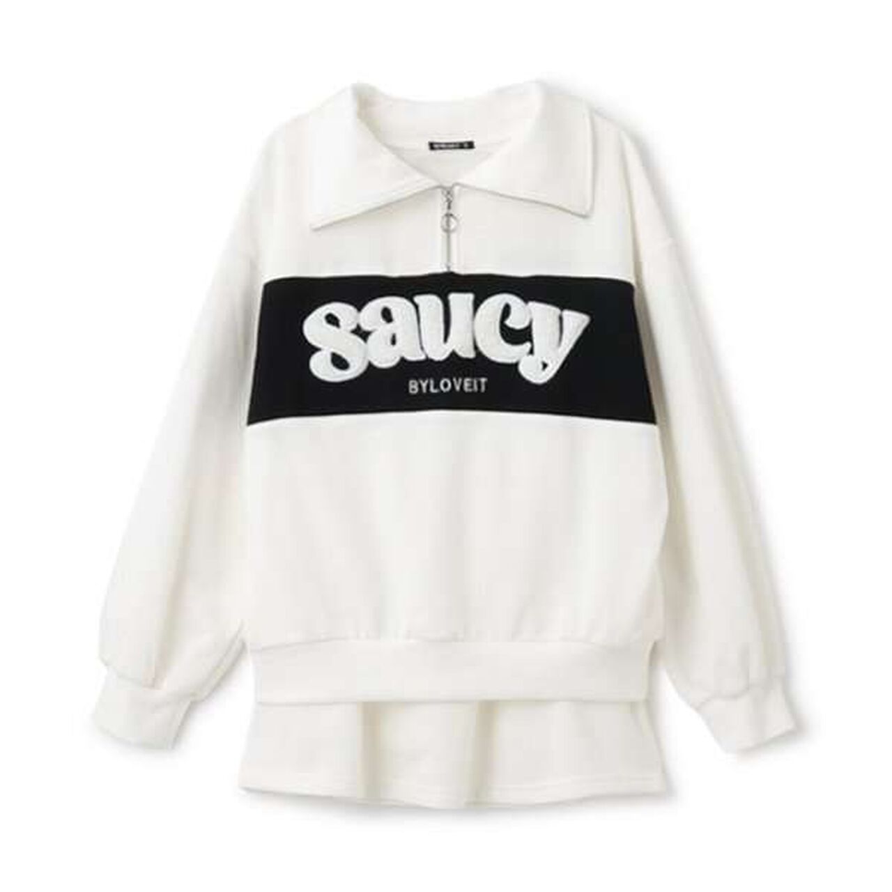 Color Block Half-Zip Pullover Skirt Set,Black, large image number 16