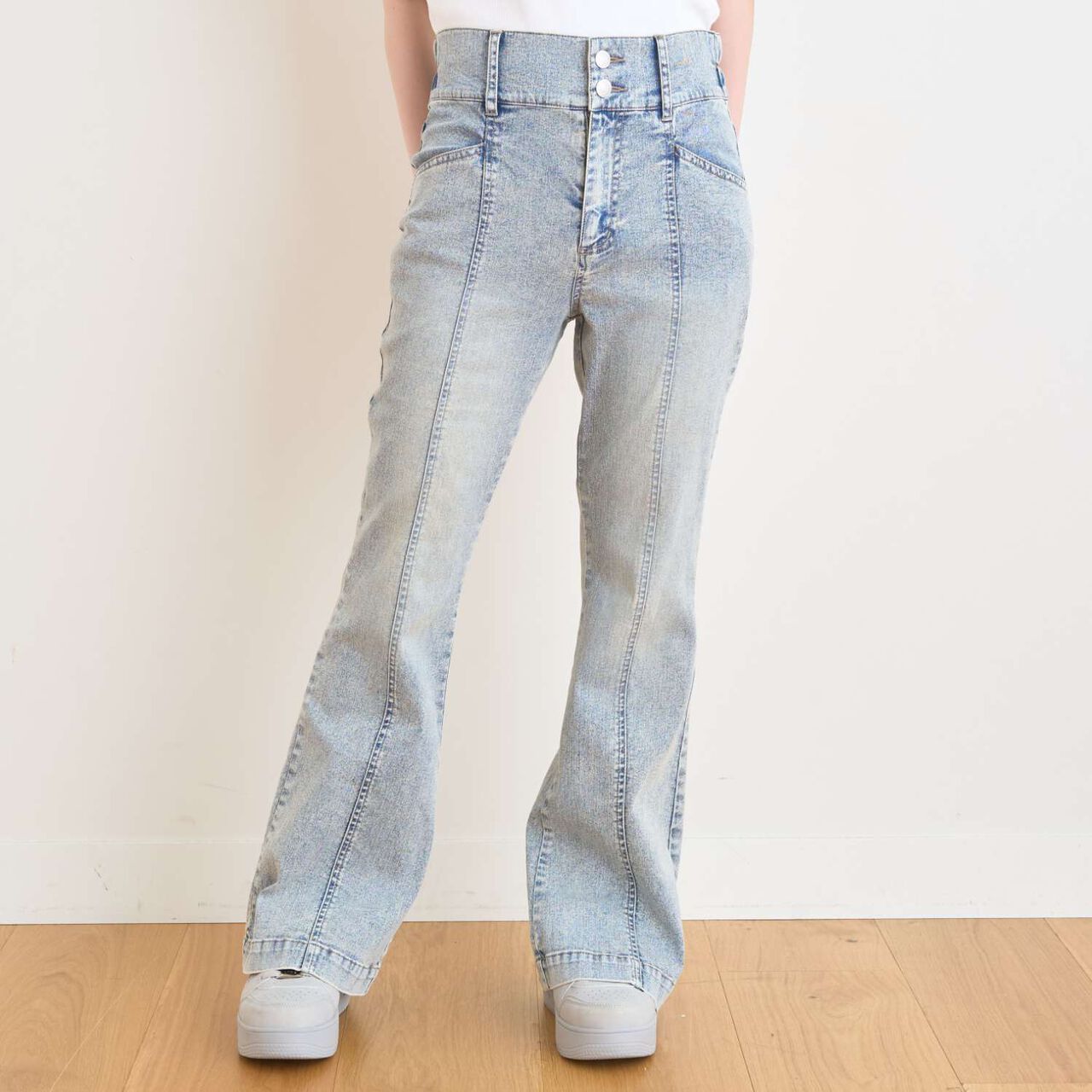 [Cool Touch] Style-Up Flare Denim Pants,Turquoise, large image number 14