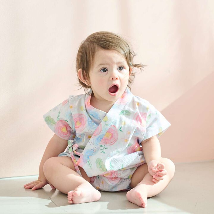 Floral Pattern Jinbei Romper,, medium