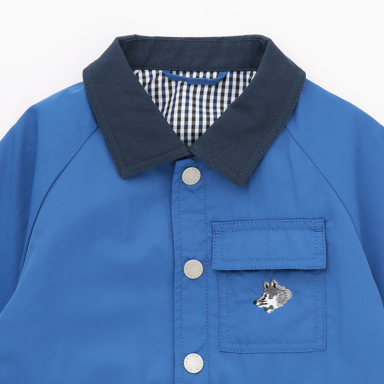 Wolf Embroidery Hunting Jacket,Blue, large image number 2