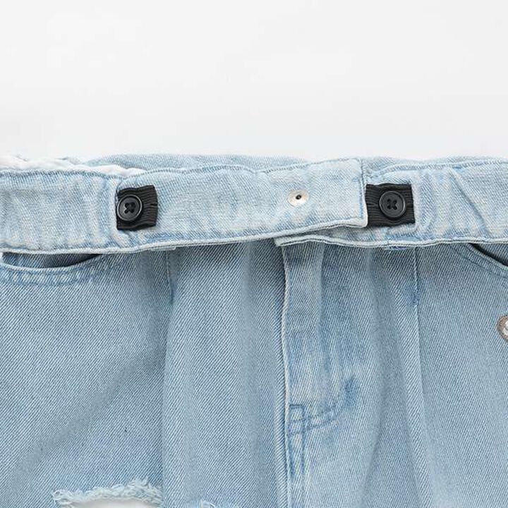 Cut-Off Denim Pants,Sax blue, medium image number 4