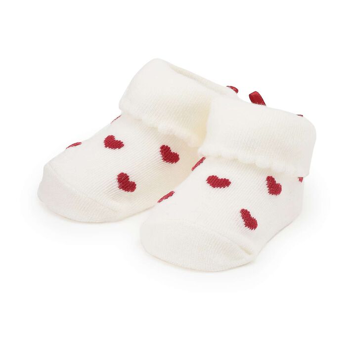 Back Ribbon Heart Cap Socks,, medium