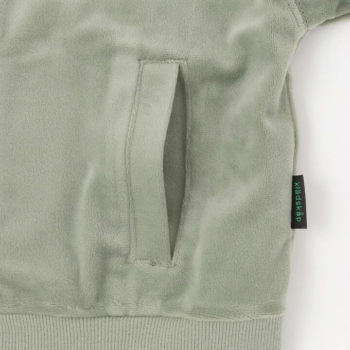 Velour Long-Sleeve Zip-Up Jacket with Car Embroidery,Khaki, medium image number 8