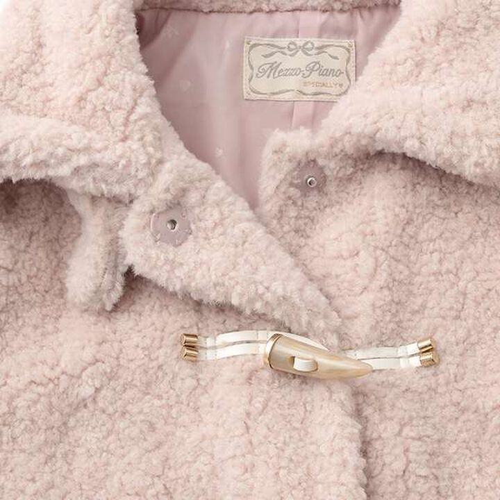 Fluffy Boa 2 WAY Duffle Coat,Ivory, medium image number 10