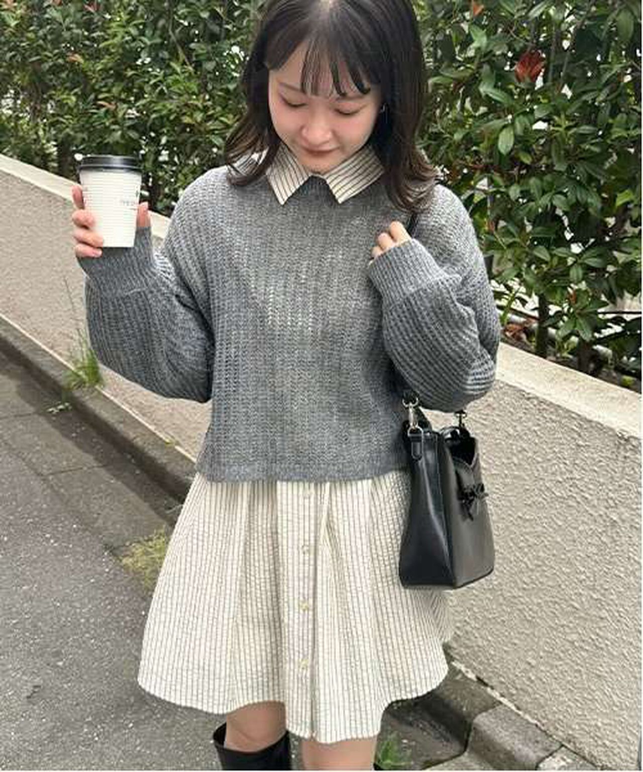 Mesh Knitwear,Charcoal gray, large image number 2