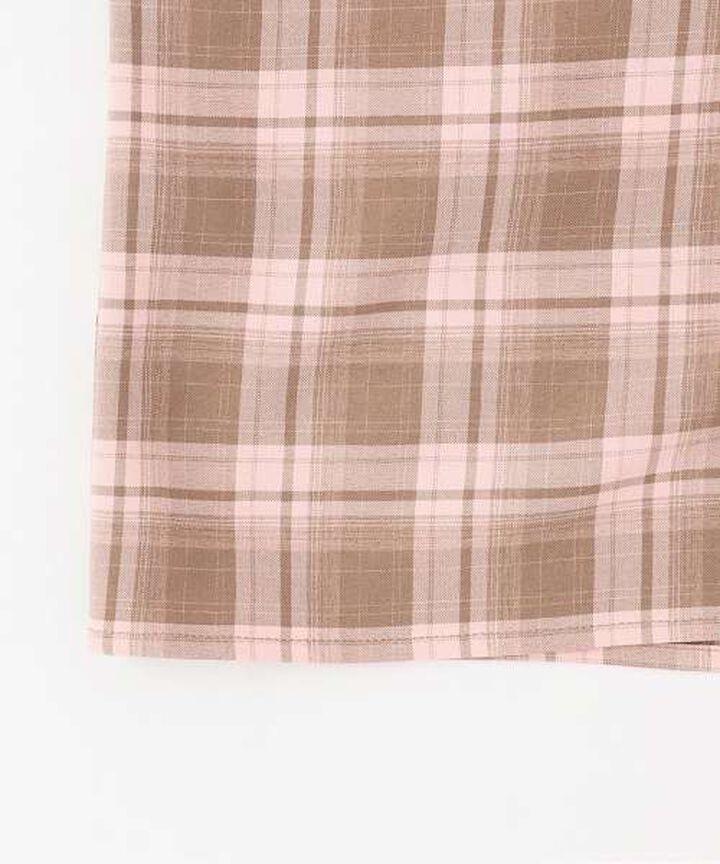 Checkered Shirt & Bustier Set,Pink, medium image number 14