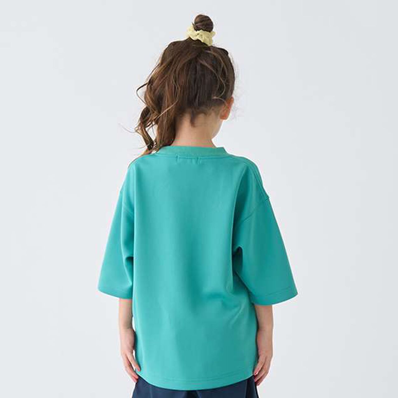 Water-Repellent Ponte Color-Blocked Pocket Big T-Shirt,White, large image number 7