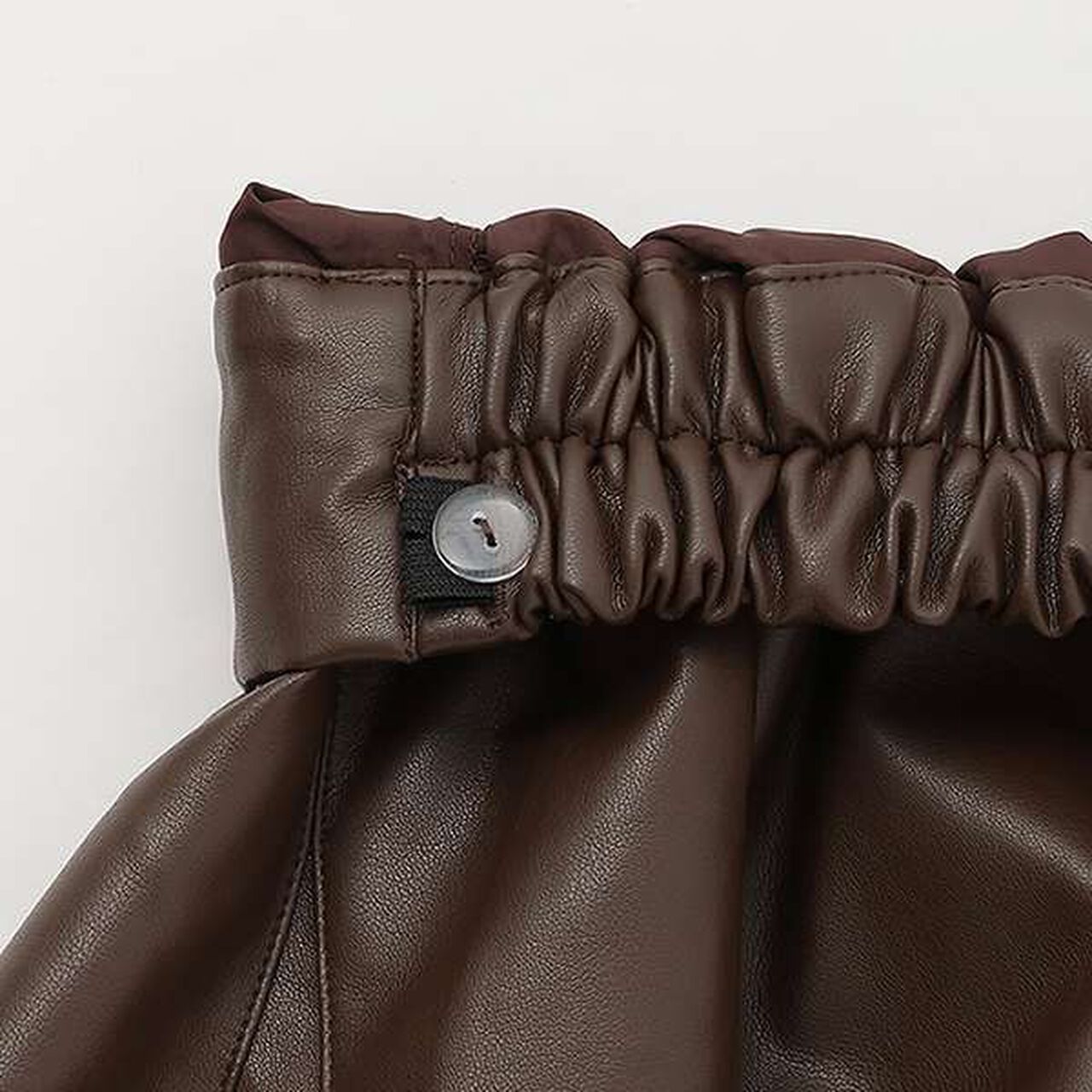 Leather-Look Flared Skirt Pants,Black, large image number 6