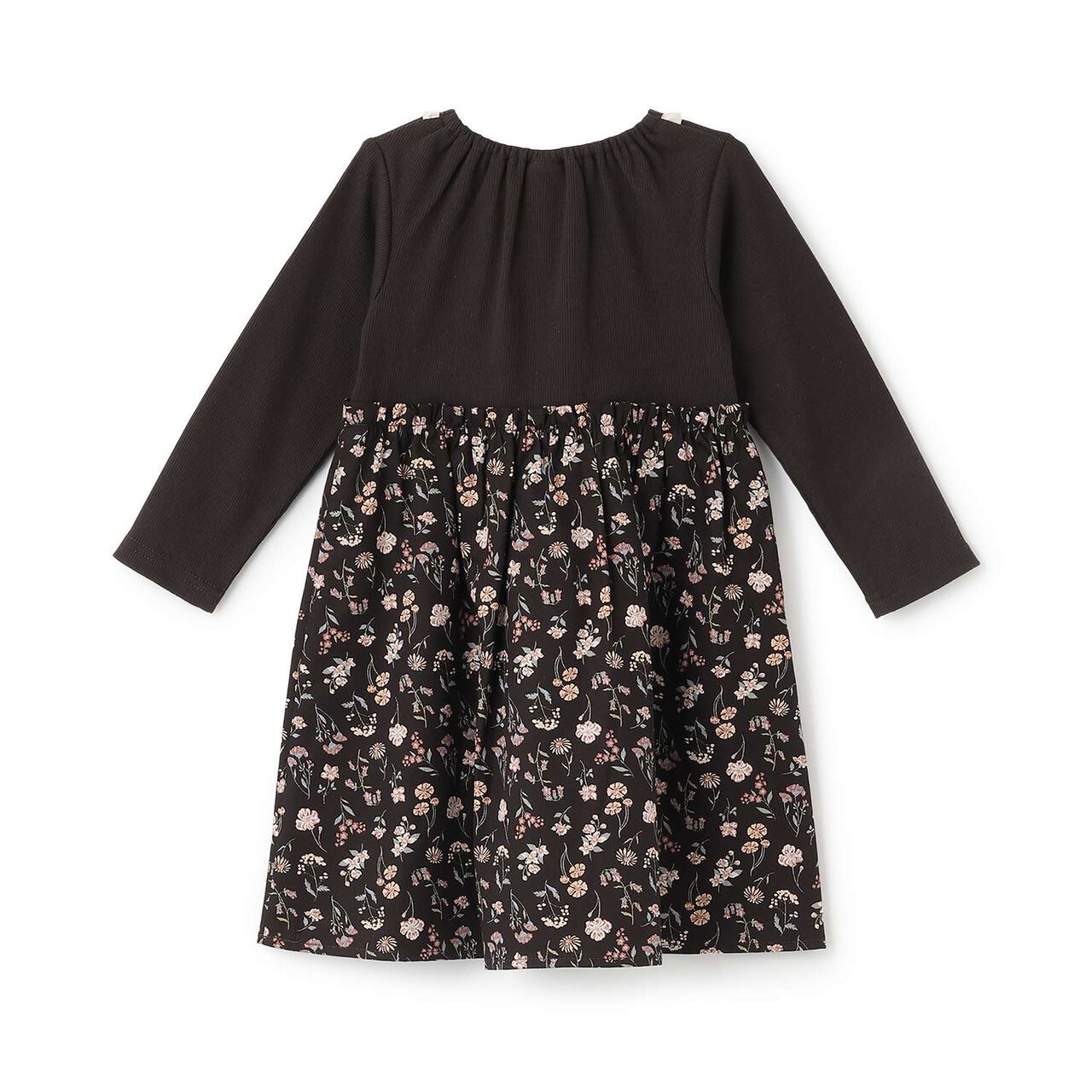 Floral Pattern Docking One-Piece Dress,Milky white, large image number 2