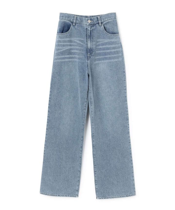 Lace Pocket Denim Pants,Deep blue, medium image number 4