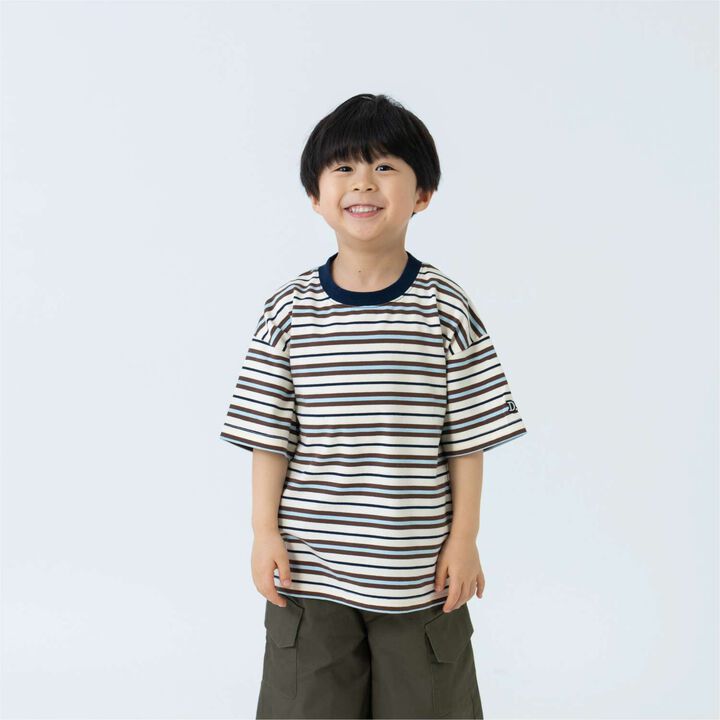 [365D] Assorted Stripe Pattern Wide Short-Sleeve T-Shirt,, medium