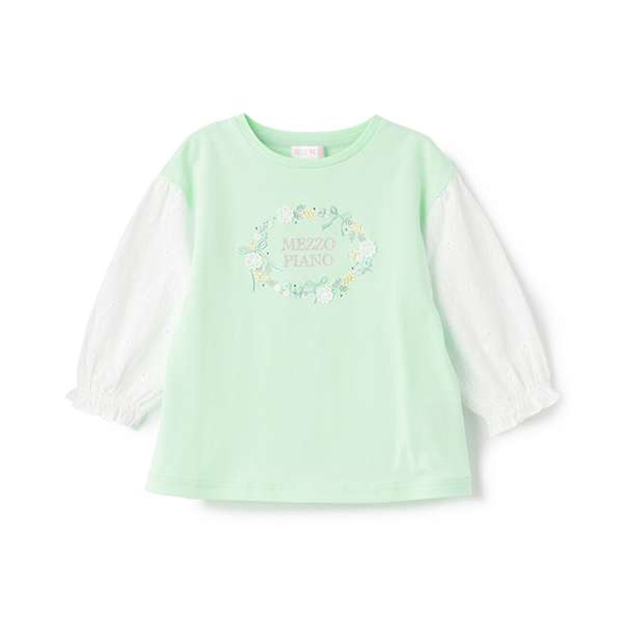 Flower Wreath 7/8 Sleeve T-Shirt,Off white, large image number 9