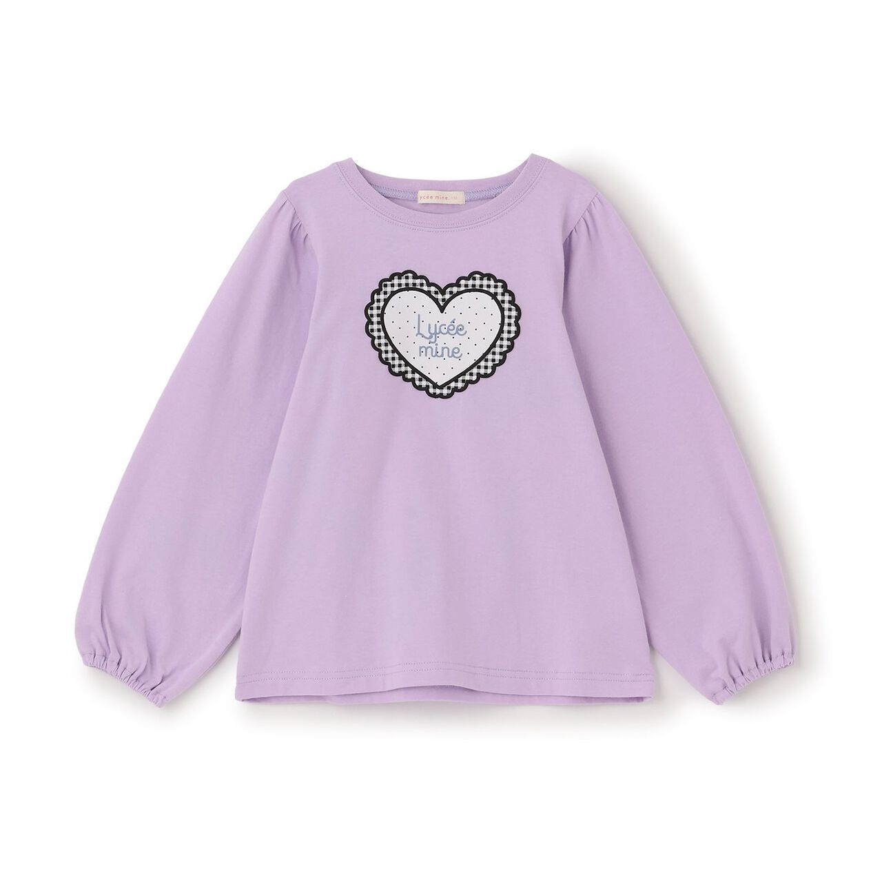 Quick-Dry UV Heart Print Puff Sleeve T-Shirt [Lycee Mine Ballet Series],Lavender, large image number 3