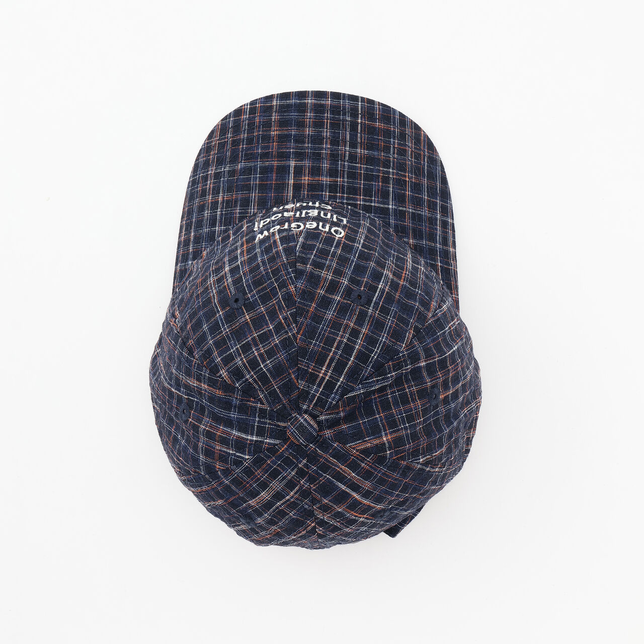 [D Select] Checkered Logo Embroidery Cap,Navy, large image number 12